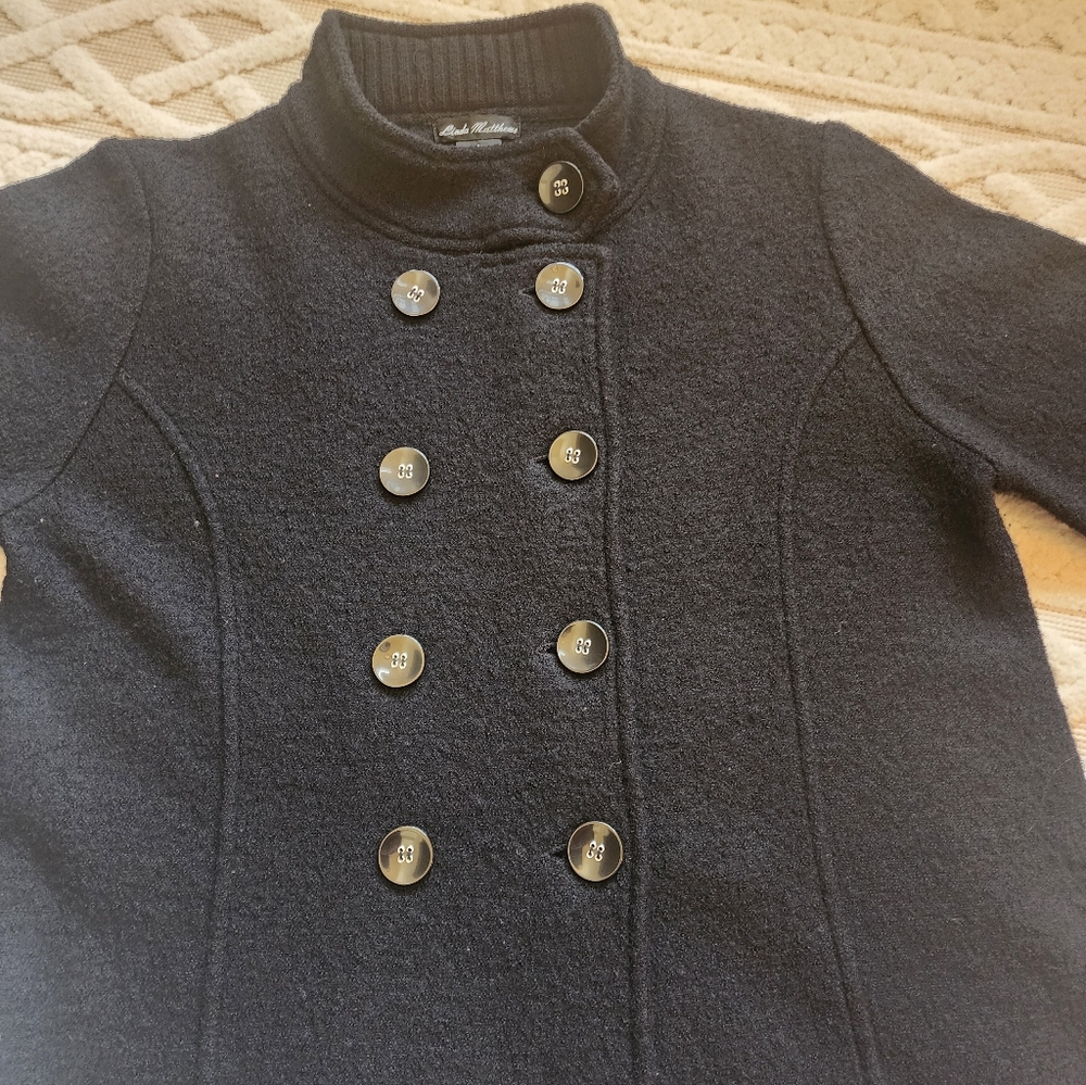 L Black Boiled Wool Jacket - Picture 5 of 10